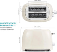 HKM-866323 Stainless Steel 2-Slice Retro Toaster for Waffles and Bread
