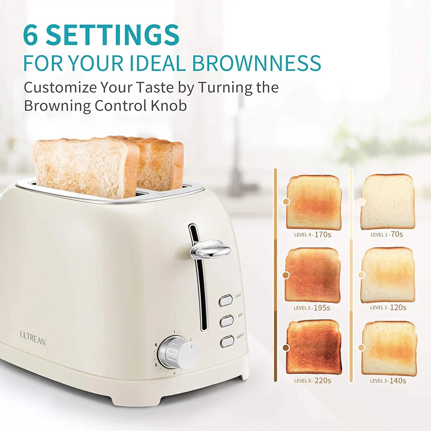 HKM-866323 Stainless Steel 2-Slice Retro Toaster for Waffles and Bread