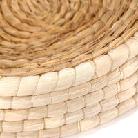 HKM-8663485 Natural Straw Cat Nest - Eco-Friendly Rattan Pet Litter Tray, 31cm Diameter