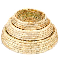 HKM-8663485 Natural Straw Cat Nest - Eco-Friendly Rattan Pet Litter Tray, 31cm Diameter