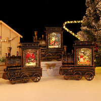 HKM-866387 Luminous Christmas Train Decoration with Music and Warm White Light