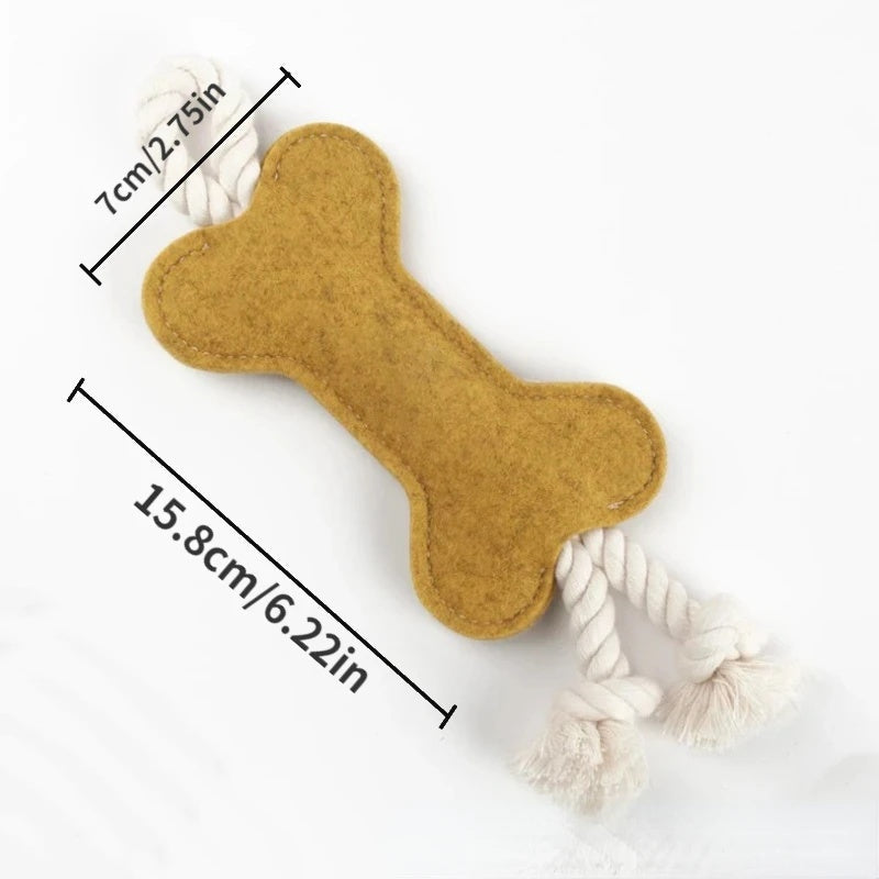 HKM-8664765 Dog Puzzle Toy - Bite Resistant Rope Knot Bone Shaped Training Tool for Dogs, 16x7x1cm, 41g