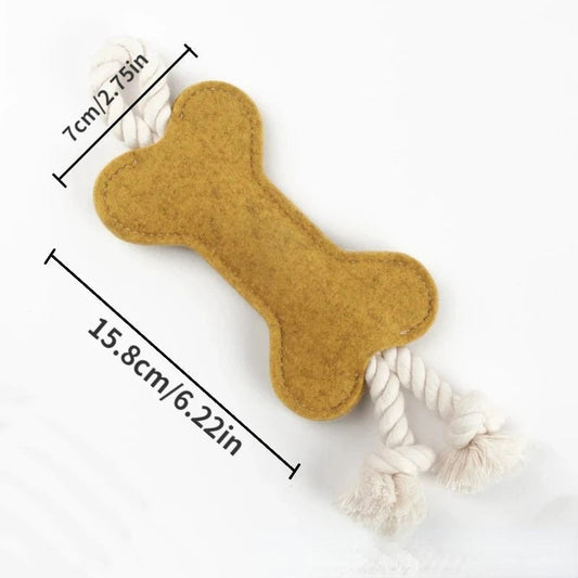 HKM-8664765 Dog Puzzle Toy - Bite Resistant Rope Knot Bone Shaped Training Tool for Dogs, 16x7x1cm, 41g