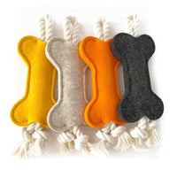 HKM-8664765 Dog Puzzle Toy - Bite Resistant Rope Knot Bone Shaped Training Tool for Dogs, 16x7x1cm, 41g