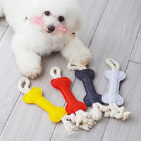 HKM-8664765 Dog Puzzle Toy - Bite Resistant Rope Knot Bone Shaped Training Tool for Dogs, 16x7x1cm, 41g