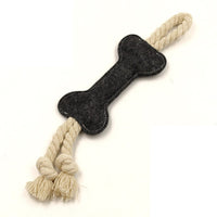 HKM-8664765 Dog Puzzle Toy - Bite Resistant Rope Knot Bone Shaped Training Tool for Dogs, 16x7x1cm, 41g