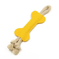 HKM-8664765 Dog Puzzle Toy - Bite Resistant Rope Knot Bone Shaped Training Tool for Dogs, 16x7x1cm, 41g