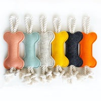 HKM-8664765 Dog Puzzle Toy - Bite Resistant Rope Knot Bone Shaped Training Tool for Dogs, 16x7x1cm, 41g