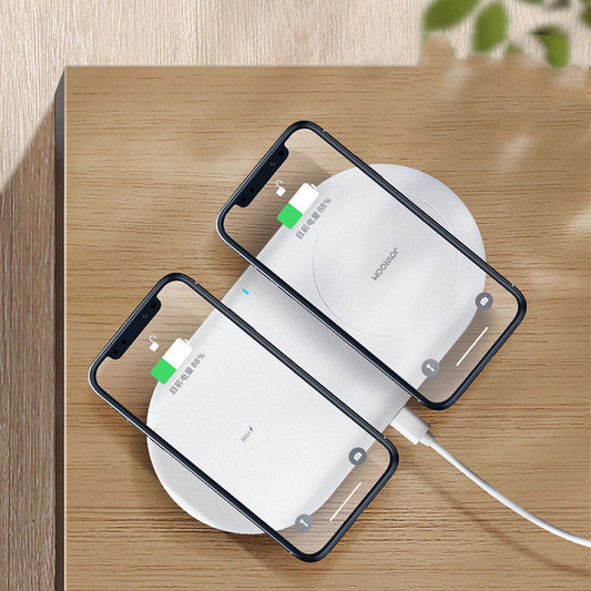 HKM-866643 Two-In-One Wireless Charger for Mobile Phone and Watch - 15W Fast Charging, Qi Certified, Fireproof Material