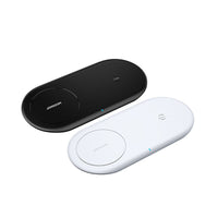 HKM-866643 Two-In-One Wireless Charger for Mobile Phone and Watch - 15W Fast Charging, Qi Certified, Fireproof Material