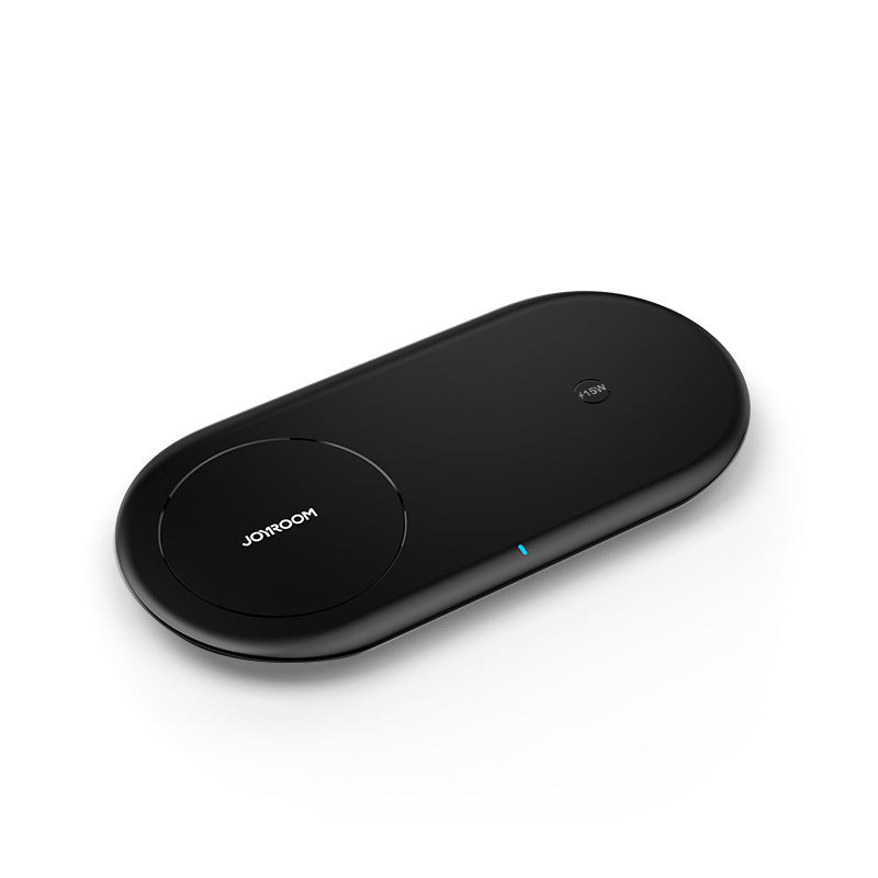 HKM-866643 Two-In-One Wireless Charger for Mobile Phone and Watch - 15W Fast Charging, Qi Certified, Fireproof Material