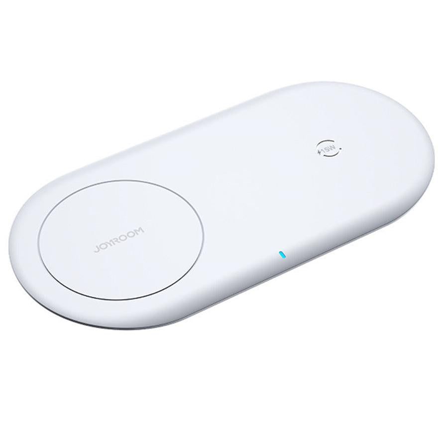 HKM-866643 Two-In-One Wireless Charger for Mobile Phone and Watch - 15W Fast Charging, Qi Certified, Fireproof Material