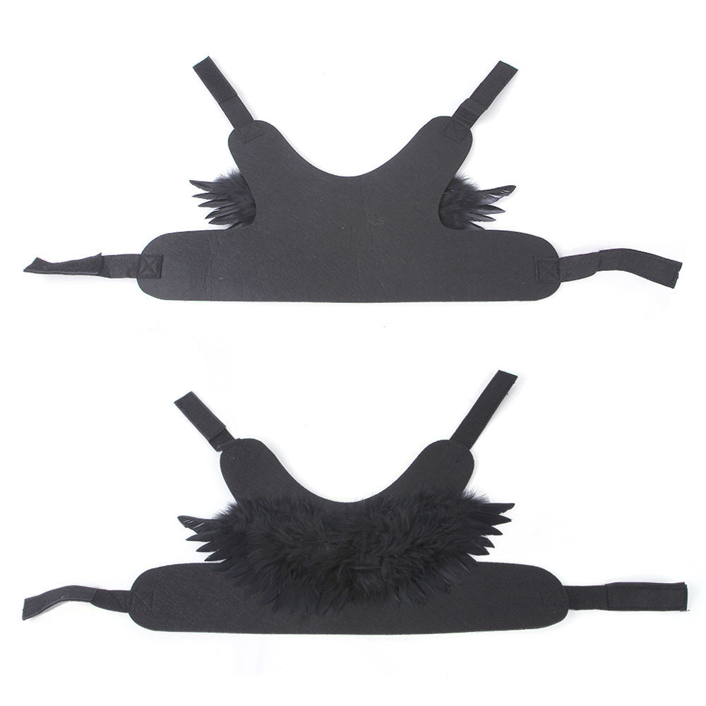 HKM-8666557 Halloween Angel Wings Dog Costume for Pets - Black & White Options, Felt Cloth Material