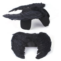 HKM-8666557 Halloween Angel Wings Dog Costume for Pets - Black & White Options, Felt Cloth Material