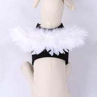 HKM-8666557 Halloween Angel Wings Dog Costume for Pets - Black & White Options, Felt Cloth Material