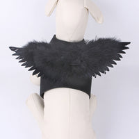 HKM-8666557 Halloween Angel Wings Dog Costume for Pets - Black & White Options, Felt Cloth Material