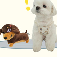HKM-8666941 Squeaky Sausage Plush Toy for Small to Medium Dogs, Bite-Resistant and Fun
