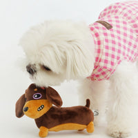 HKM-8666941 Squeaky Sausage Plush Toy for Small to Medium Dogs, Bite-Resistant and Fun