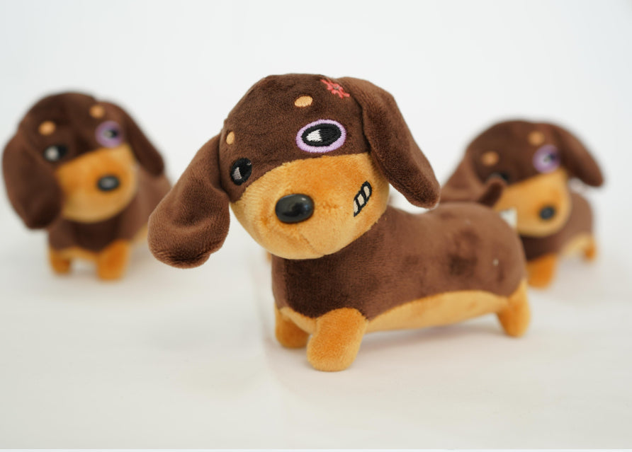 HKM-8666941 Squeaky Sausage Plush Toy for Small to Medium Dogs, Bite-Resistant and Fun