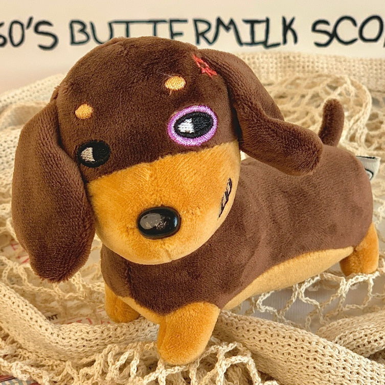HKM-8666941 Squeaky Sausage Plush Toy for Small to Medium Dogs, Bite-Resistant and Fun