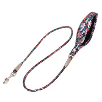HKM-8667069 Floral Cotton Pet Dog Leash with Zinc Alloy Clips - Available in Blue and Red