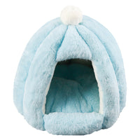 HKM-8667325 Cozy Warm Seal Petal Doghouse in Lotus Root Pink, Sea Blue, and Brown - 45x45cm