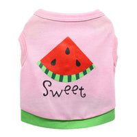 HKM-8667837 Cute Pink Watermelon Pattern Cotton Jersey Pet Vest for All Sizes