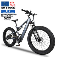 HKM-866899 Electric Mountain Bike with Full Suspension and 26 Inch Wheels - 9 Speed, 60-70 Nm Torque, LCD Display, Lithium Battery