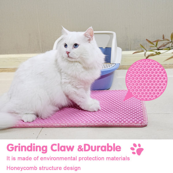 HKM-8669117 Double Layer EVA Cat Litter Mat with Rice Shape Design for Effective Litter Trapping