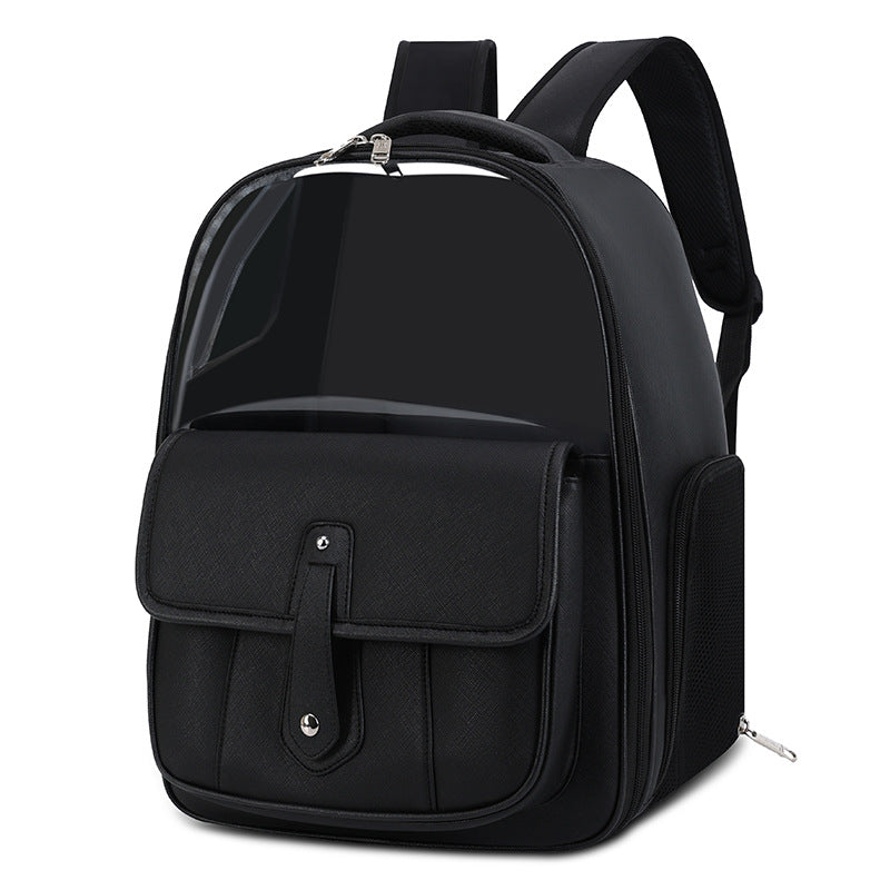 HKM-8669501 Versatile PU Cat Backpack in Khaki, Beige, Brown, Pink, White, and Black - Medium Soft Design