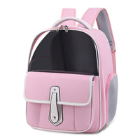 HKM-8669501 Versatile PU Cat Backpack in Khaki, Beige, Brown, Pink, White, and Black - Medium Soft Design