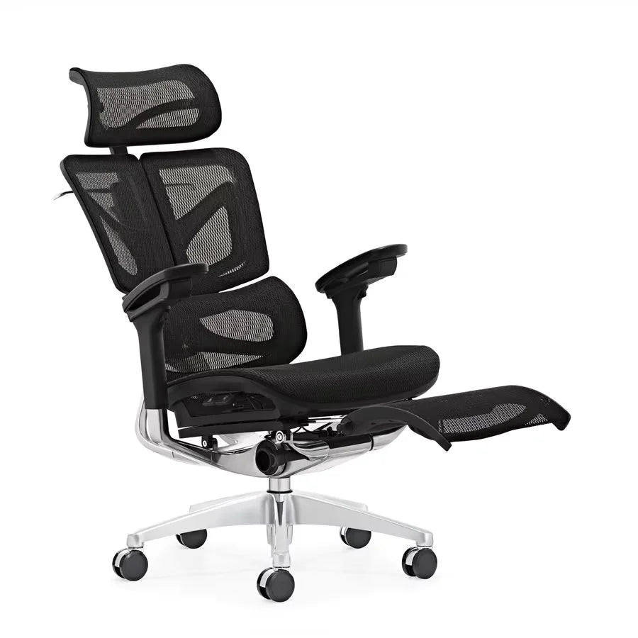 HKM-867027 Ergonomic Adjustable Office Chair with Headrest and Mesh Fabric, Modern Design for Comfort and Support
