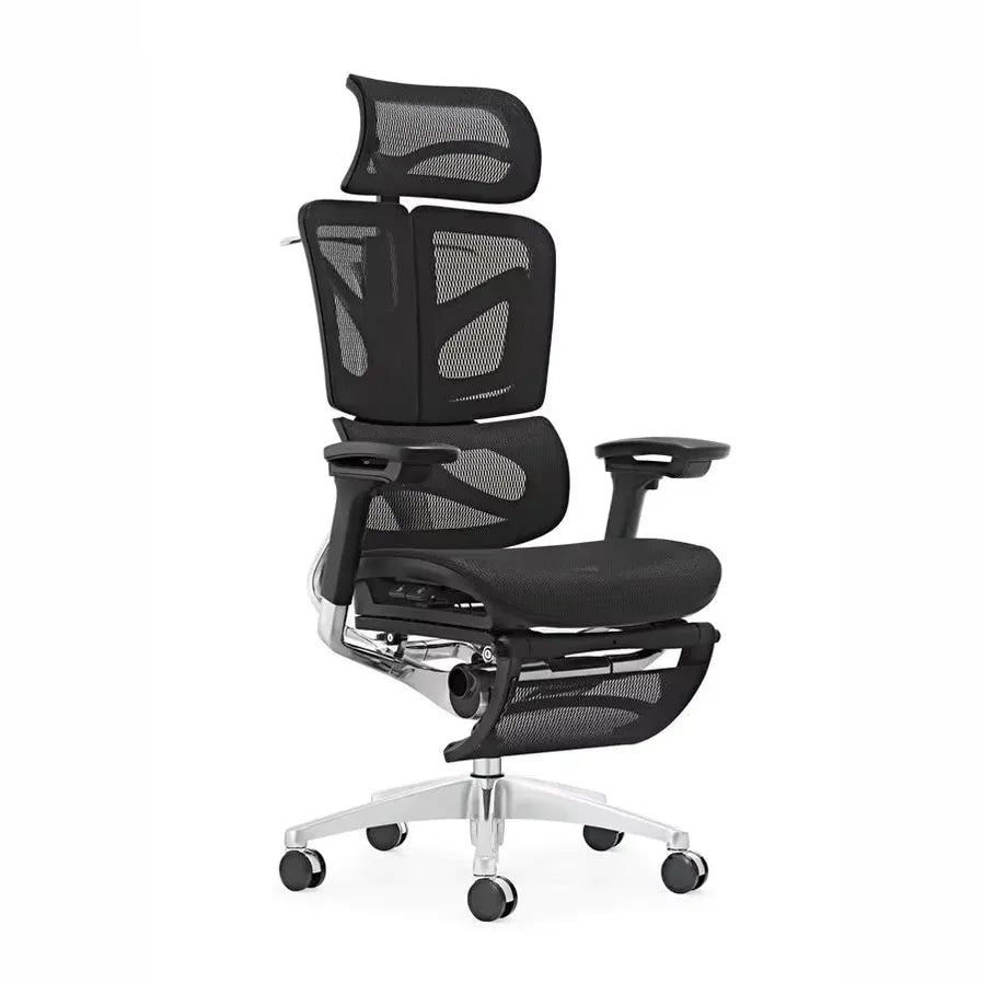 HKM-867027 Ergonomic Adjustable Office Chair with Headrest and Mesh Fabric, Modern Design for Comfort and Support