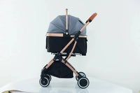 HKM-867091 Foldable 2-in-1 Luxury Pet Stroller with 4 Wheels and One-Handed Fold Mechanism