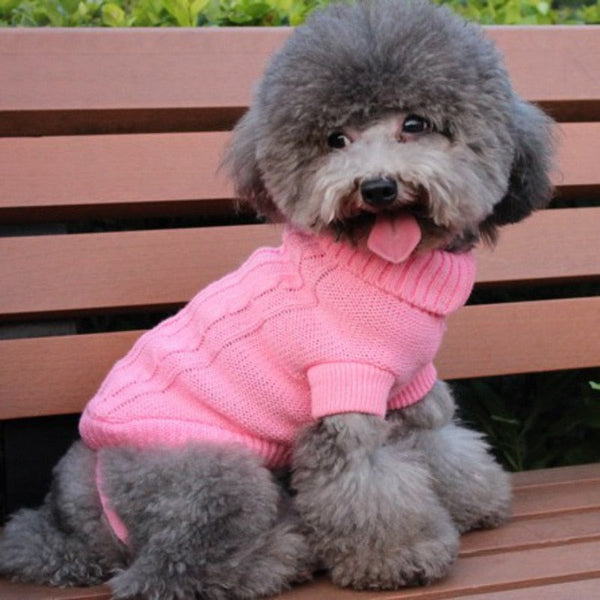 HKM-8671037 Knitted Wool Dog Sweater with Fabric Buttons - Warm and Stylish for Pets