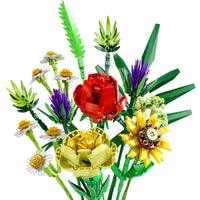 HKM-867155 Sunflower Bouquet 3D Block Ornament DIY Assembly Kit for Ages 8 and Up