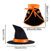 HKM-8672701 Pet Halloween Cape and Hat Set for Dogs and Cats - Cute Costume for Halloween Parties and Festive Dress-Up
