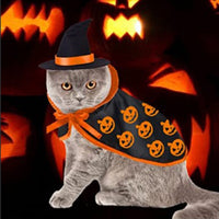 HKM-8672701 Pet Halloween Cape and Hat Set for Dogs and Cats - Cute Costume for Halloween Parties and Festive Dress-Up