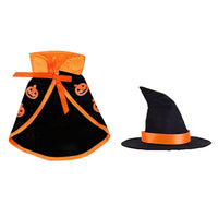 HKM-8672701 Pet Halloween Cape and Hat Set for Dogs and Cats - Cute Costume for Halloween Parties and Festive Dress-Up