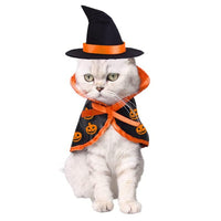HKM-8672701 Pet Halloween Cape and Hat Set for Dogs and Cats - Cute Costume for Halloween Parties and Festive Dress-Up