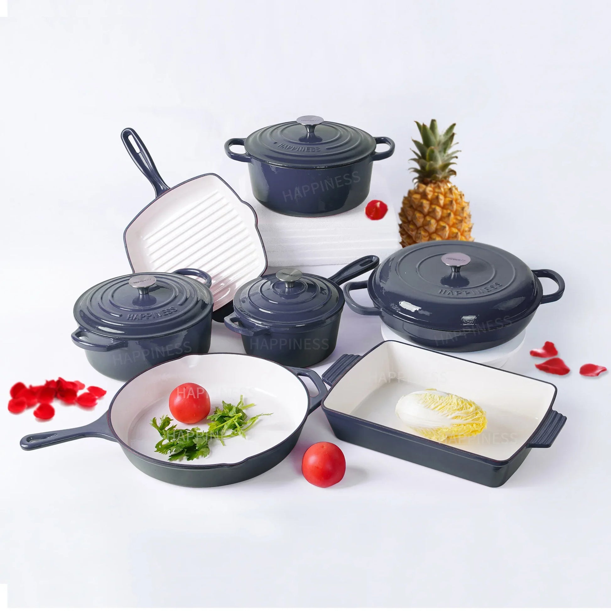 HKM-867283 7-Piece Non-Stick Cookware Set in Various Colours for Effortless Cooking