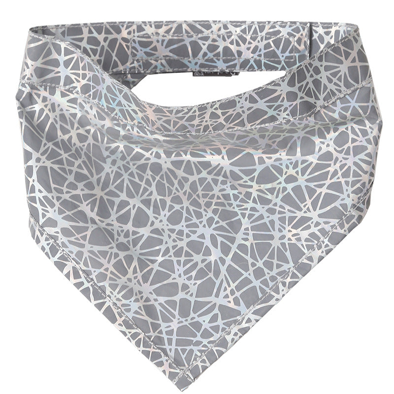 HKM-8673597 Gray Polyester Dog Scarf and Saliva Towel - Available in 3 Sizes: S, M, L