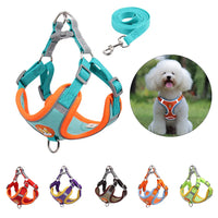 HKM-8674493 Adjustable No Pull Dog Harness and Leash Set for Small Dogs and Puppies with Reflective Strips