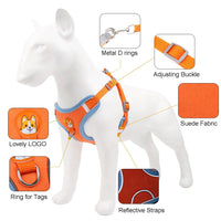 HKM-8674493 Adjustable No Pull Dog Harness and Leash Set for Small Dogs and Puppies with Reflective Strips