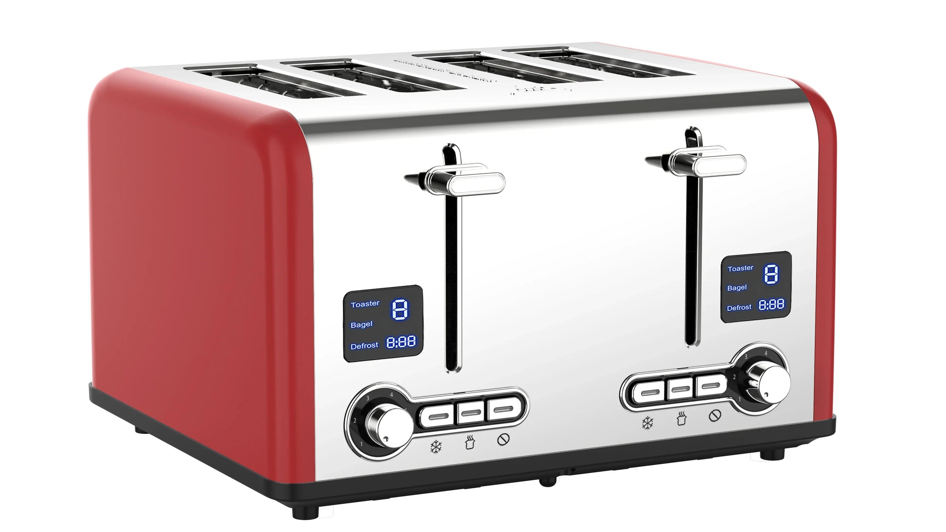 HKM-867475 4-Slice Electric Digital Touch Screen Toaster with Customisable Toasting Levels