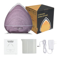 HKM-867475 Wood Grain Ultrasonic Air Humidifier with Colorful Night Light and Timer Function