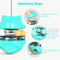 HKM-8676285 Cat Treat Dispenser Tumbler Toy for Interactive IQ Training and Mental Stimulation