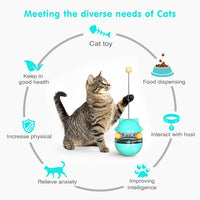 HKM-8676285 Cat Treat Dispenser Tumbler Toy for Interactive IQ Training and Mental Stimulation