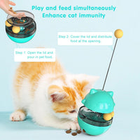HKM-8676285 Cat Treat Dispenser Tumbler Toy for Interactive IQ Training and Mental Stimulation