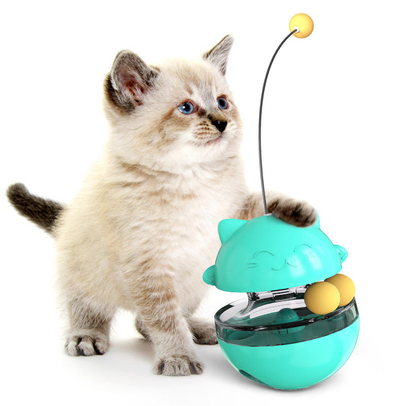 HKM-8676285 Cat Treat Dispenser Tumbler Toy for Interactive IQ Training and Mental Stimulation